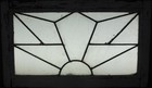 Clear Geometric Midsize English Leaded Stained Glass Window 26 1 2  X 15 3 4 