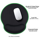 Gaming Mousepad W  Wrist Rest Support   Stitched Edges - Black With Green Edges