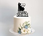 Silhouette Wedding Cake Topper Personalized Mr And Mrs Wedding Cake Topper