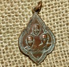 Vintage Thai Metal Buddhist Monk Amulet   Pendant   Talisman