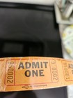 Vintage W t  Rogers Single Ticket Roll  Orange  Raffle  Carnival  Drawing  