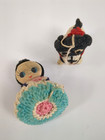 Vintage Crochet Miniature Dolls Victorian Swedish Man Women Dog Lot Of 6