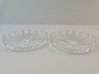 Vtg Set 2 Pressed Glass Starburst Coasters 3 5  Clear Drink wine Bottle Holder