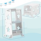 2 In 1 Toddler Tower  Toddler Step Stool With Safety Rail  White