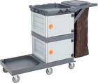 Commercial Janitorial 2 Cabinet Cleaning Cart 3 Shelves Housekeeping Caddy Cart