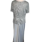 Alex Evenings Formal Gown Dress Size 16 Lace Satin Mother Of The Bride Groom