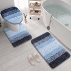 Bathroom Mats Sets 3 Pcs Soft Bath Rug Toilet Lid Cover   U-shaped Contour Rug