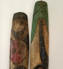 Tiki Face Tribal His   Hers Pair Wood Mask Hand Carved Home Wall Hanging Decor