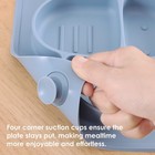 Dusty Blue Silicone Baby Plate With Suction Placemat Spoon And Fork Set