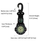 Military Clip Black Luminous Carabiner Quartz Watch Compass For Outdoor Climbing