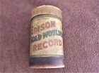 Vintage Edison Gold Moulded Cylinder Record With Paper Canister