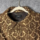 Talbots Blazer Jacket Women s 2 Brown Floral Tapestry 3 4 Sleeve Swing Pockets