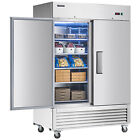 Wilprep  54  2 Door Commercial Freezer Stainless Steel 42 2cu ft  Etl Certified