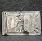 Wh05134 Very Cool Vintage 1950s   cowboy On Bucking Horse   Western Belt Buckle
