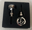 Genuine Fender Infinity F Logo Strat tele Guitar Strap Locks Straplocks - Chrome