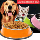 Stainless Steel Food Water Dish Bowls Bowl Pet Feeder Dog Cat Anti-slip Base  