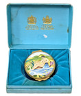 Vintage Tiffany   Co Halcyon Days Enamel Trinket Box Aquarius Zodiak In Box 1970