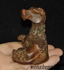 2 8 chinese Ancient Bronze Carved Fengshui Sacrifice Wealth Luck Beast Statue