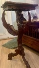 Feng Shui Dragon Side Table Walnut Vintage Phoenix Hand Carved Pedestal 36  h