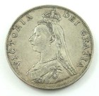 United Kingdom   Great Britain 1889 Double Florin  925 Silver Coin