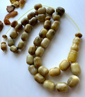 White Natural Baltic Amber 87g Islamic Prayer Rosary Barrel 33 Beads Pressed