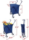 Folding Shopping And Utility Cart water-resistant Heavy-duty Canvas With Cover