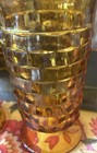 4 Vintage Mcm Indiana Glass Whitehall Cubist Glasses Amber Footed Tumblers 6    Ec