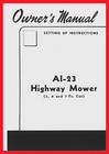 Ih International Farmall Super Ai-23 Balanced Sickle Highway Mower Owners Manual