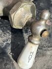 Antique Nickel Brass Faucet Stamped    rick   with Hot Porcelain Handle