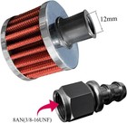 2pc 15mm Fuel Breather Filter  Fuel Cell Vent Air Filter 10an Female Fitting 