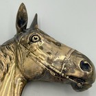 Vintage Solid Brass Horse Head Wall Plaque Equestrian Decor 8  Western Country