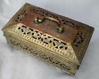 Lovely Vintage Antique Decorative Filigree Brass Casket Box
