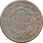 1826 Classic Head Half Cent 1 2c  Very Fine Vf  Minor Damage
