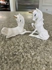 Enesco Fantasy White Unicorn Figurines Set Of 2 With Gold Horns