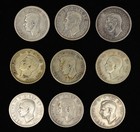 Lot Of 9 Canada Quarters Dated 1939-1947  King George  80  Silver  Inv 1a095