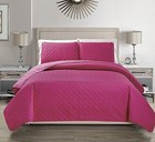 Embossed Reversible Bedspread quilt Set Cal King California King Pink