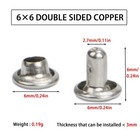 320pcs Leather Rivets Double Cap Stainless Steel Tubular Studs 6mm Silver Screw 