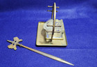 Antique Ink Well Brass Ink Well With Brass Letter Opener Glass Bottle