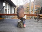 Patriotic Statue Figurine Of A Bald Eagle With An American Flag