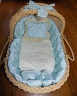 Our New Baby Pleasant Co American Girl Lot Moses Basket Baby Doll Bedding Euc