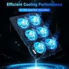 6-fan Cooler Laptop Cooling Pad Usb Stand Quiet Led Light Radiator Pc Notebook