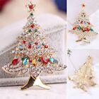 Fashion Christmas Tree Crystal Star Brooch Pin Costume Women Men Jewelry Xmas