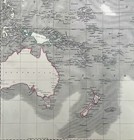 1845 W   A k  Johnston Large Antique Map Pacific Australia New Zealand  40953 