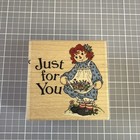 Stampabilities Raggedy Ann Rubber Stamp Rag Doll Gift Tag Sentiment G1045 