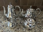 Christofle France  4 Piece Coffee Tea Creamer Sugar Set Silver Plated