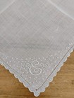 Vgt E Monogram White Dotted Swiss Embroidery White Cotton Hankie Handkerchief