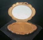 Vintage Goldtone Kigu Powder Compact Mirror New W powder  rare   Never Used  