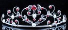Pearl Red Austrian Rhinestone Crystal Tiara Hair Crown Bridal Wedding T1535red