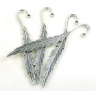 4 Feather Bookmark Antique Silver Banana Leaf Leaves Charms Book Mark 80mm