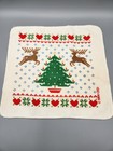 Vtg The Kitchen Works Hand Dish Towel   Washcloth Raindeer Christmas Tree